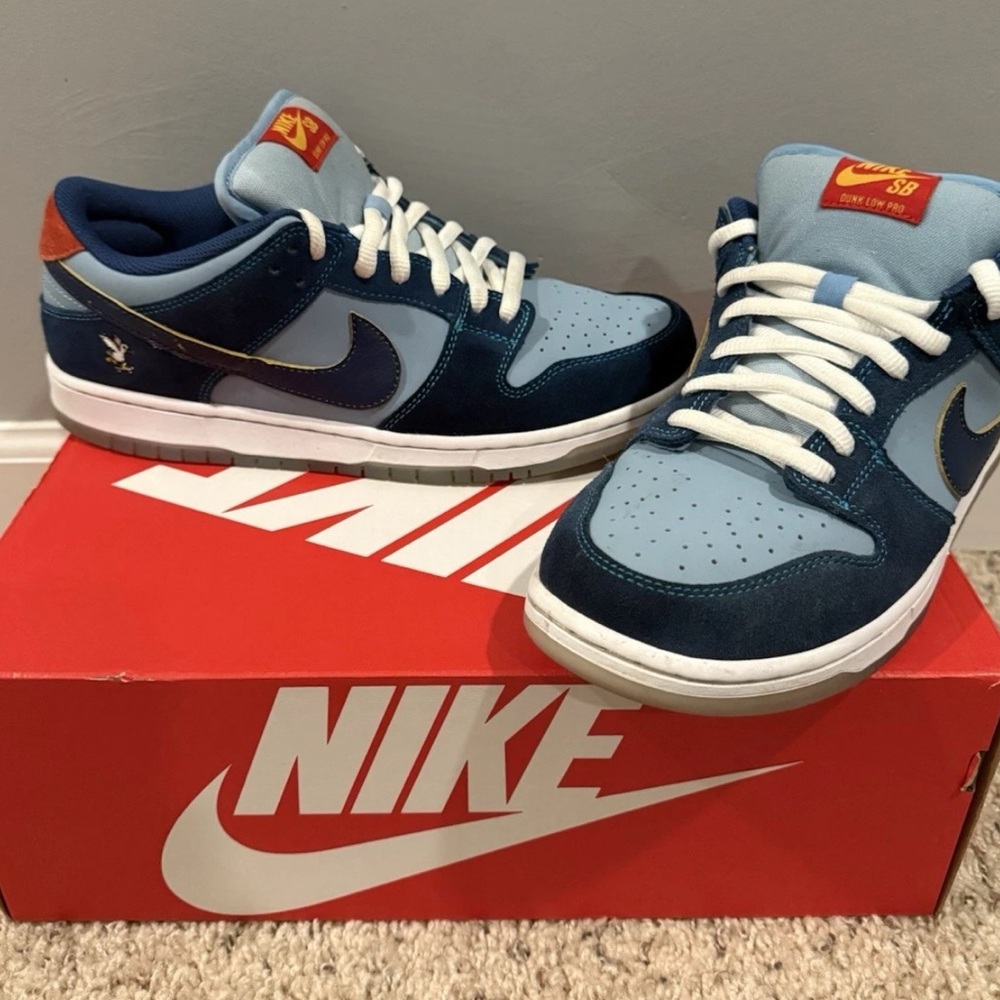 Nike SB Dunk Low Pro Why So Sad? Blue Red Limited Edition Collaboration Sneaker
